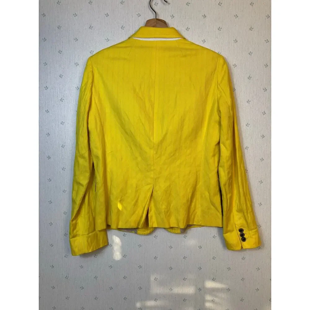J Crew Schoolboy Blazer Size 8 Yellow Tailored Rayon Business Casual Preppy